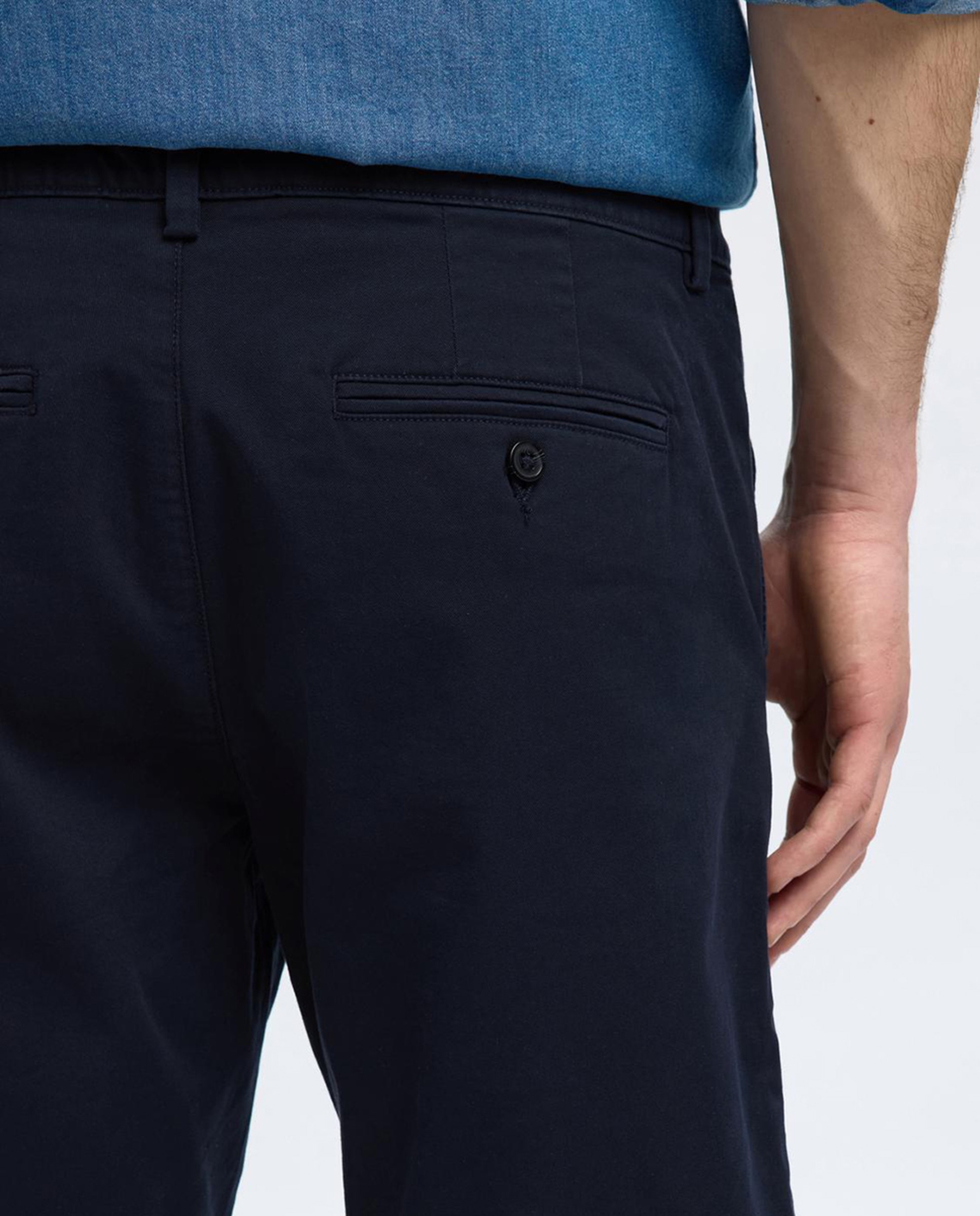Pantalón corto de hombre tipo chino,slim fit - Selected - Azul Azul-4