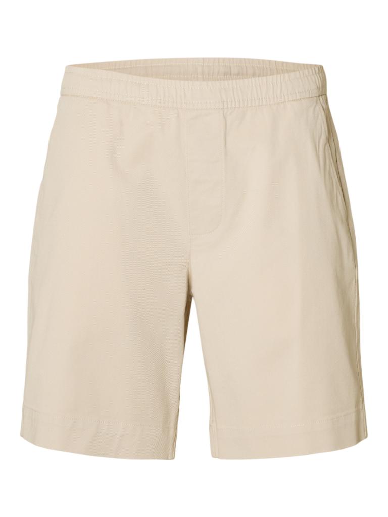Calções com Bolsos Laterais Regular Fit Bege-3