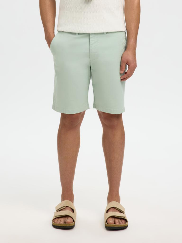 Calções Chino Slim Fit Verde Água-2