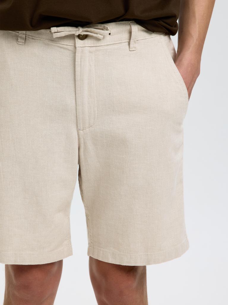 Bermudas de linho Bege-2
