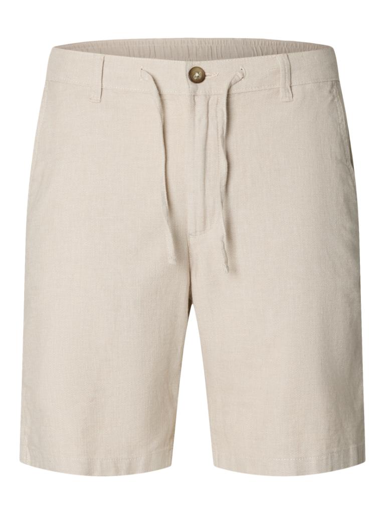 Bermudas de linho Bege-3