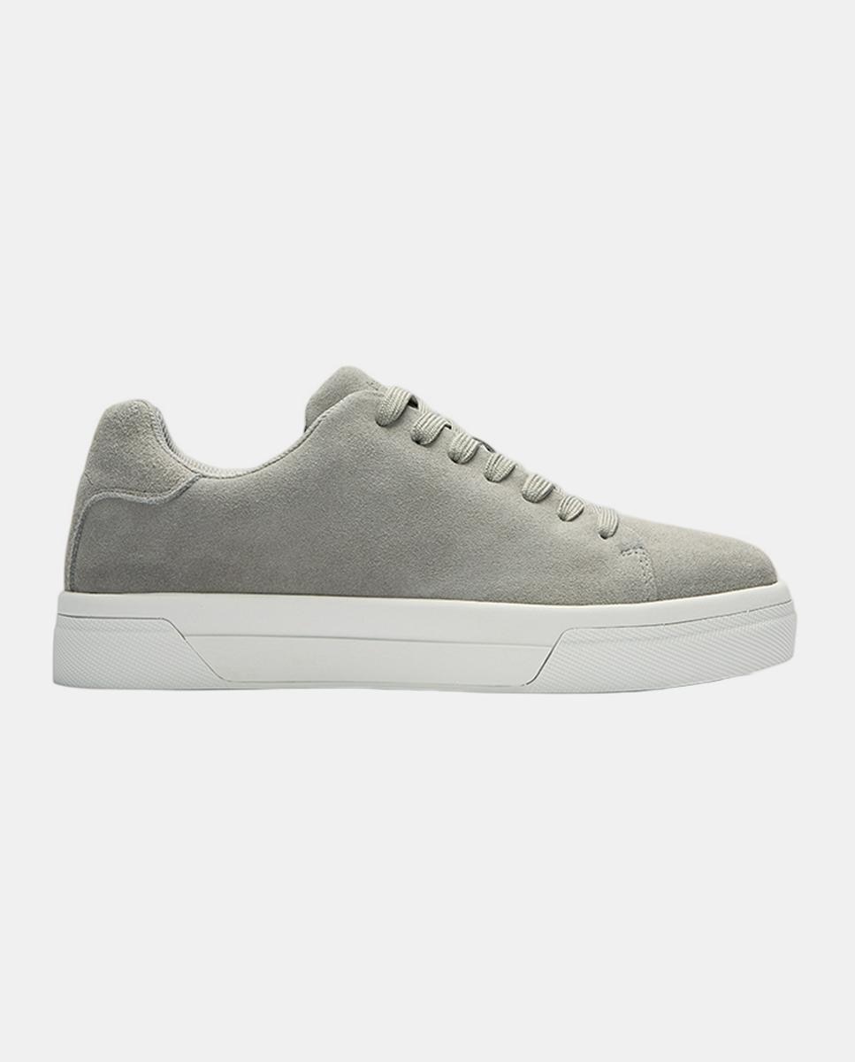 Imagen 1 de Zapatillas de piel con cierre de cordones Gris