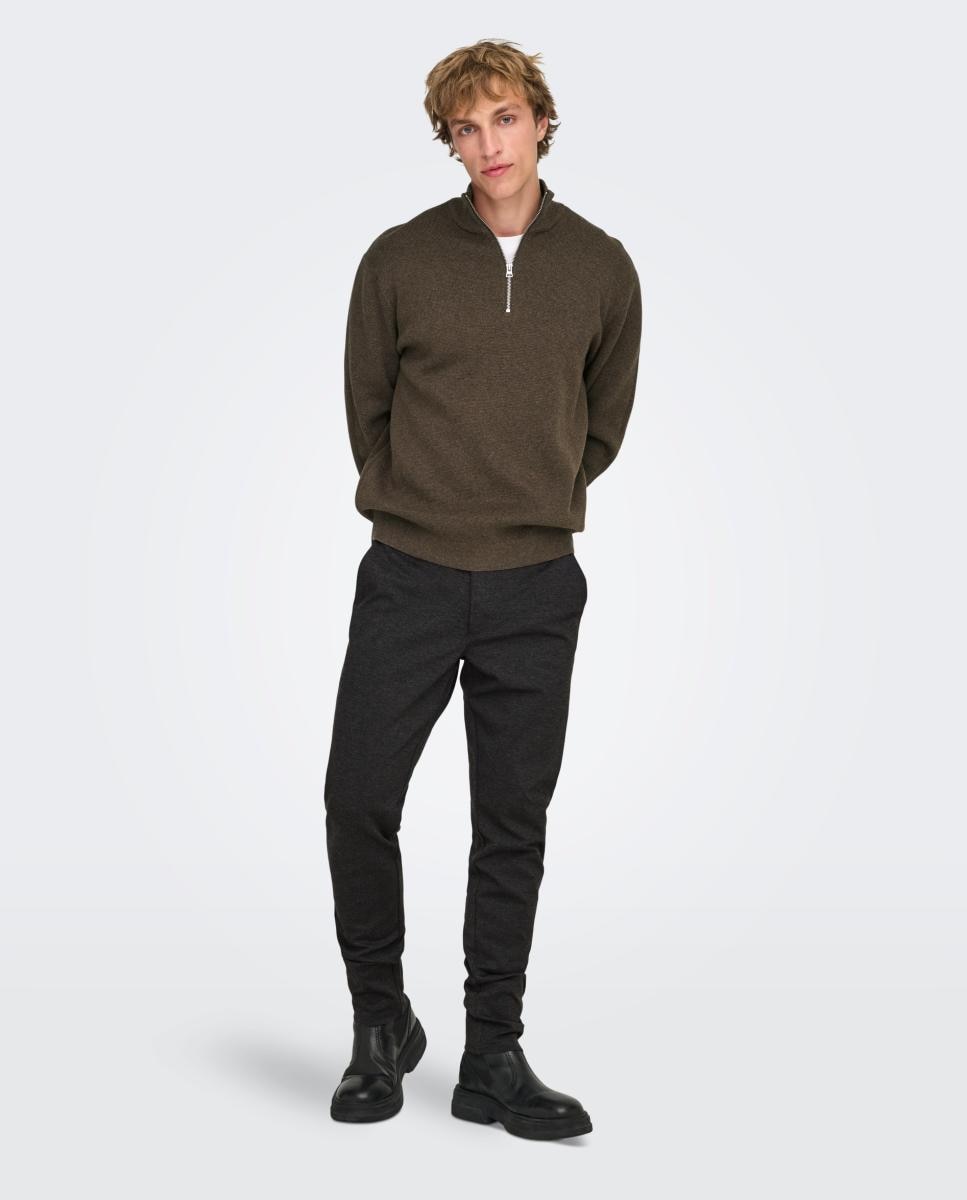 Pantalón de vestir de hombre slim - Only & Sons - Gris oscuro Gris oscuro-1