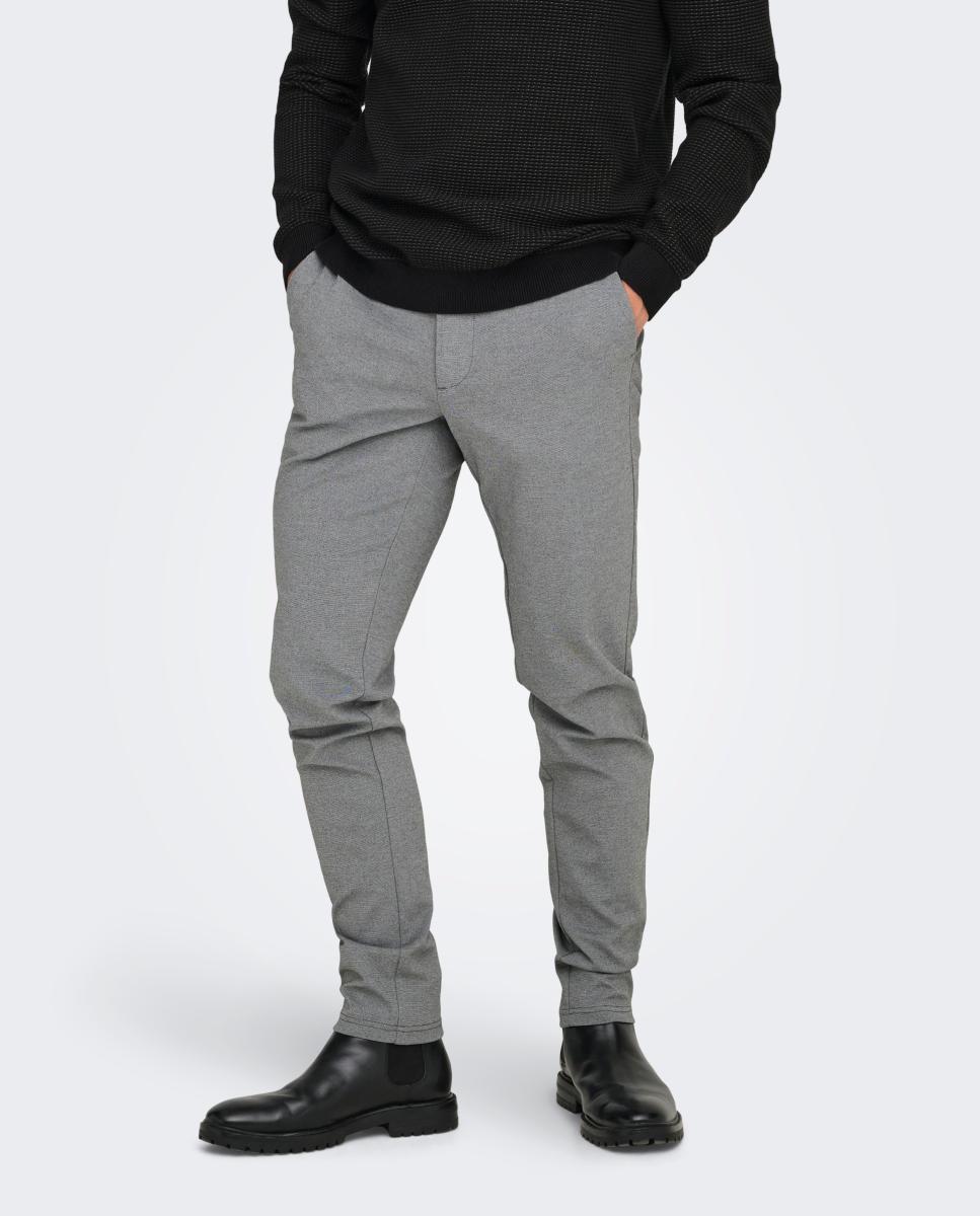 Pantalón de vestir de hombre slim - Only & Sons - Gris claro Gris claro-2