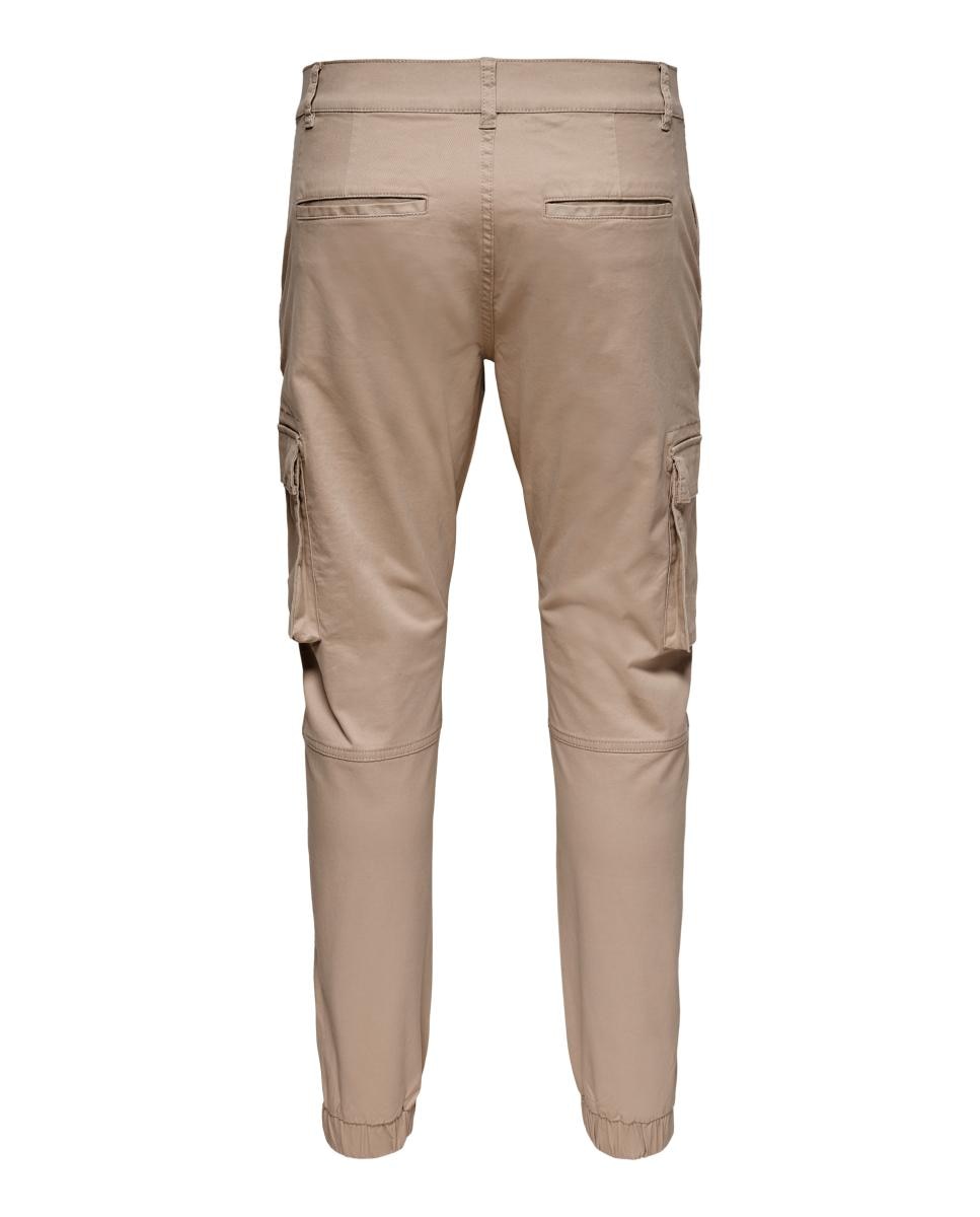 Pantalón cargo de hombre regular fit. - Only & Sons - Gris Beige-5