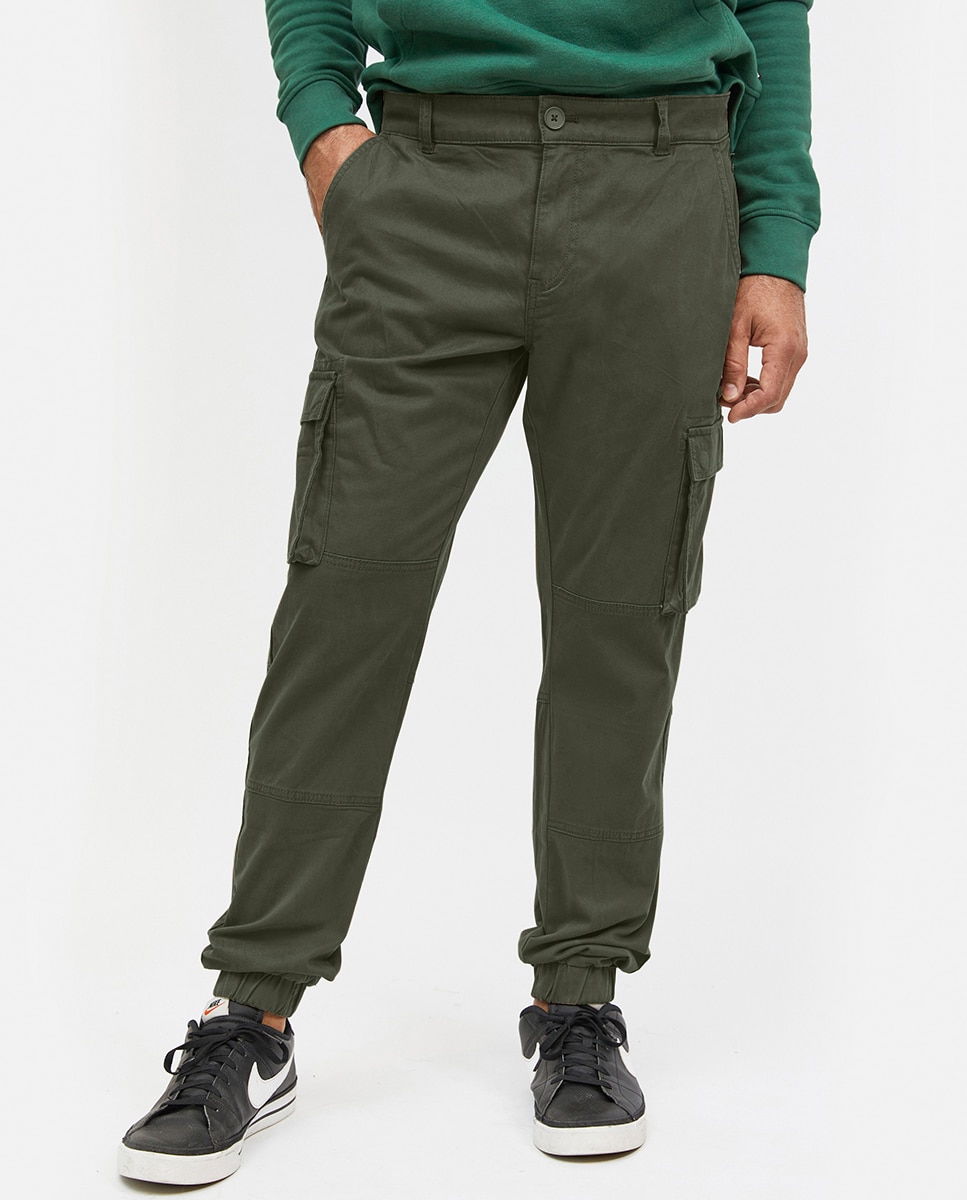 Imagen 0 de Pantalón cargo de hombre regular fit. Verde Oliva