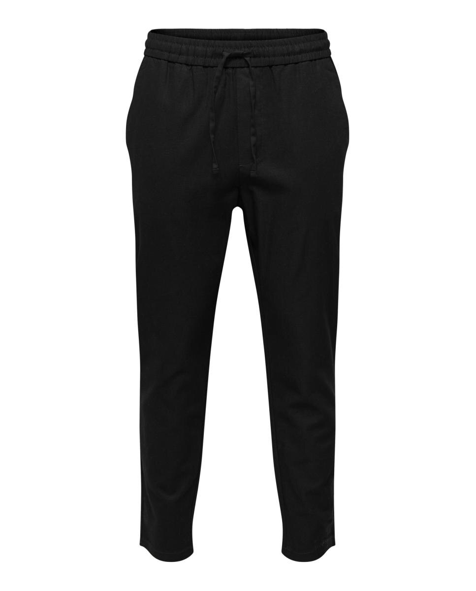 Pantalón de lino de hombre - Only & Sons - Negro Negro-5