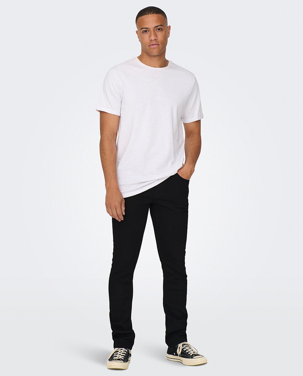 Jeans Slim Fit Preto-1