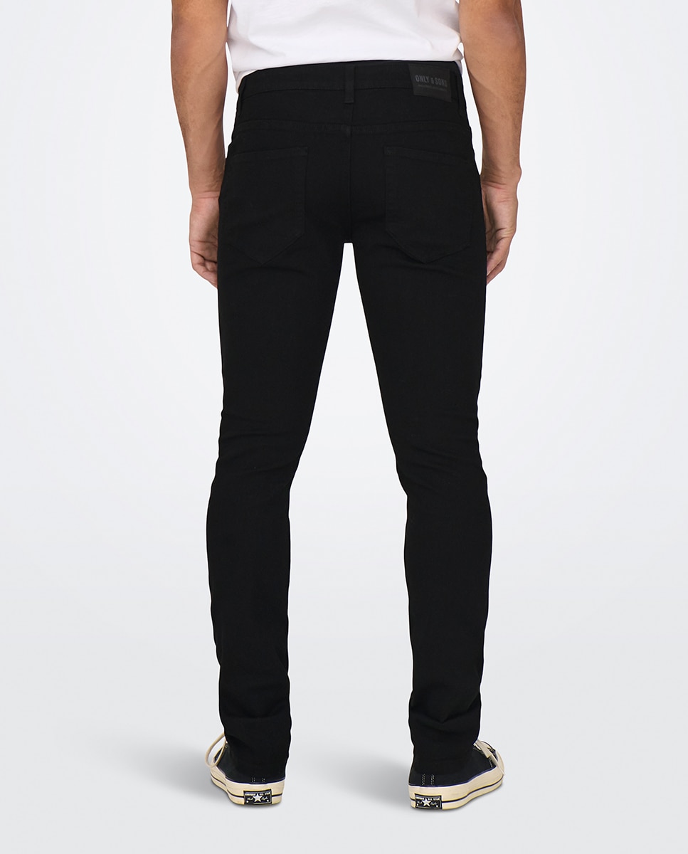 Jeans Slim Fit Preto-3