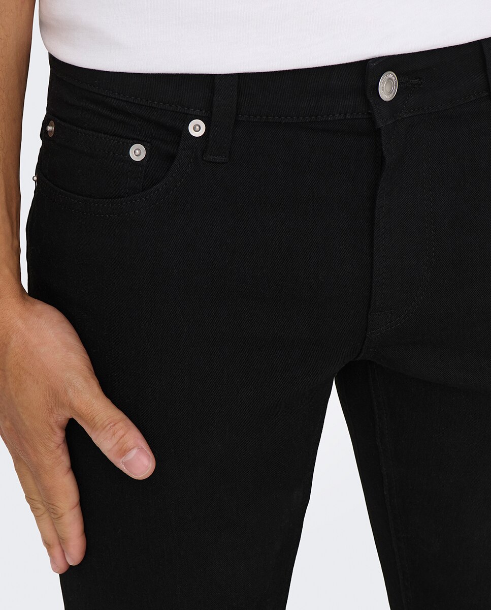 Jeans Slim Fit Preto-4