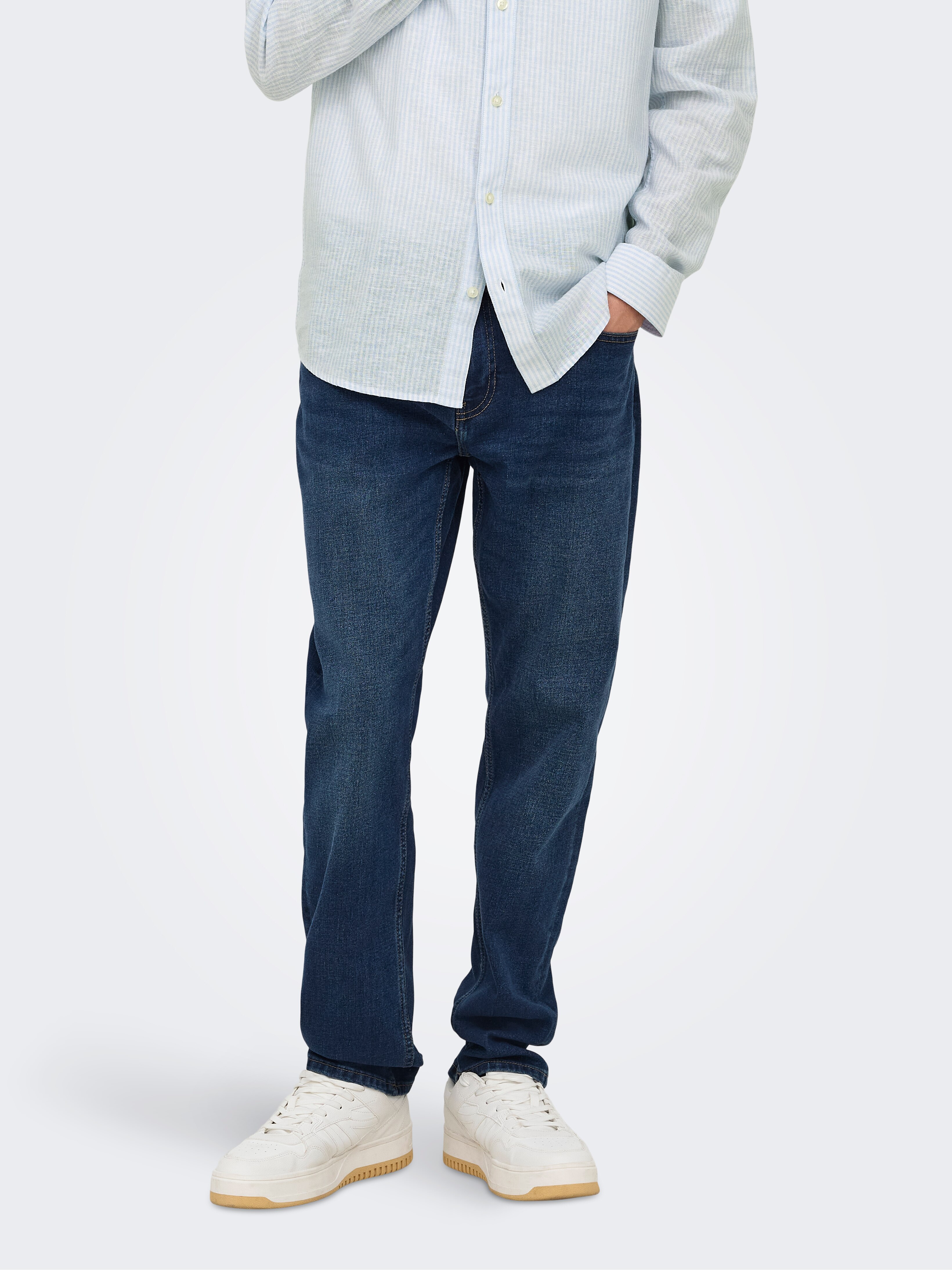 Pantalón vaquero de hombre regular fit - Only & Sons - Azul Azul-2