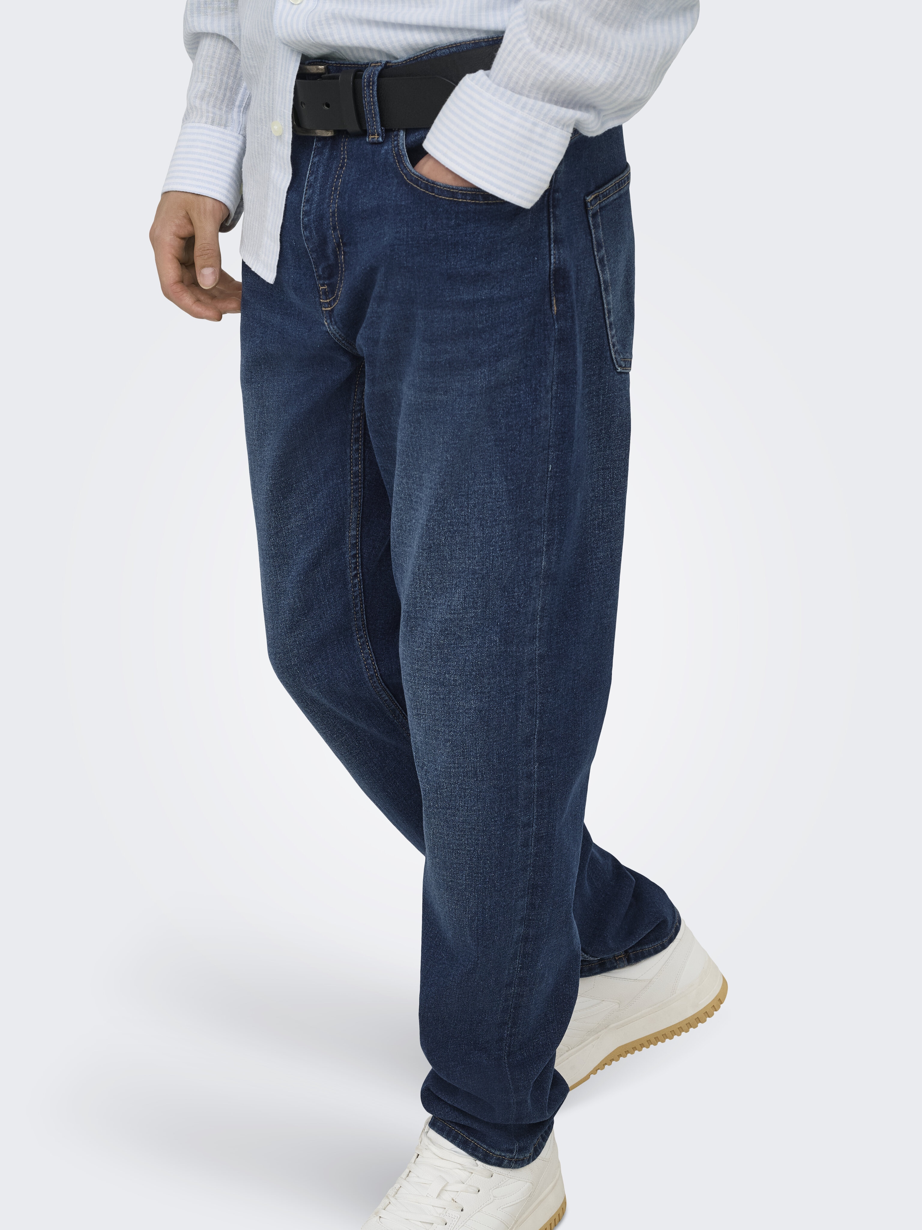 Pantalón vaquero de hombre regular fit - Only & Sons - Azul Azul-4