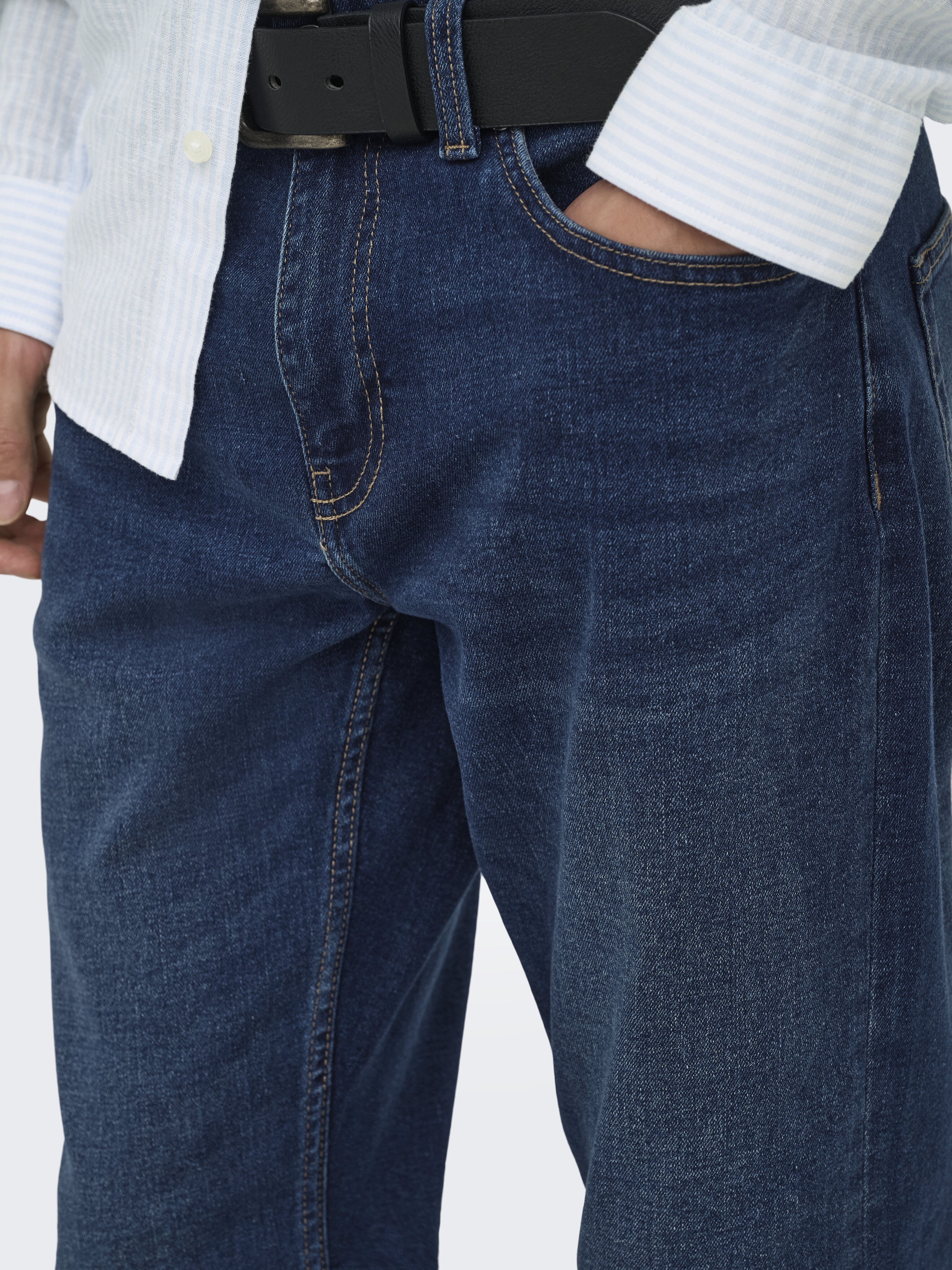 Pantalón vaquero de hombre regular fit - Only & Sons - Azul Azul-5