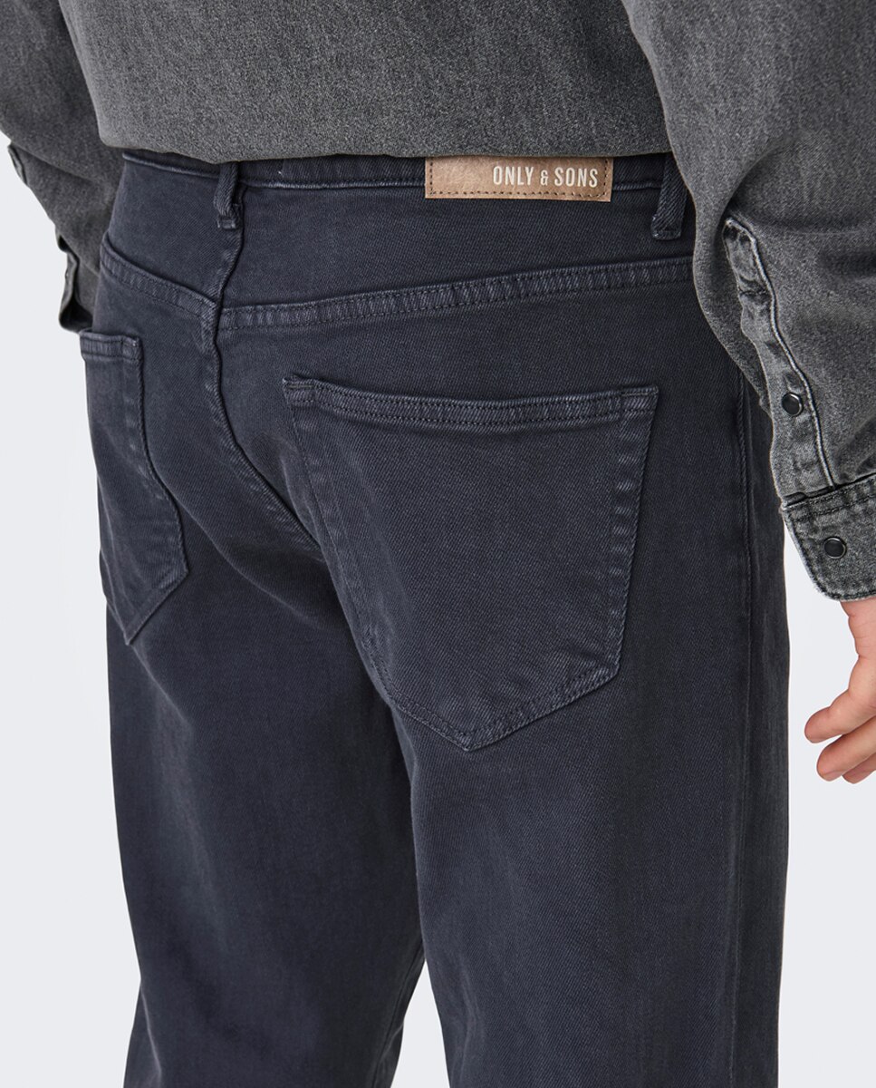 Calças Regular Fit Cinzento-5