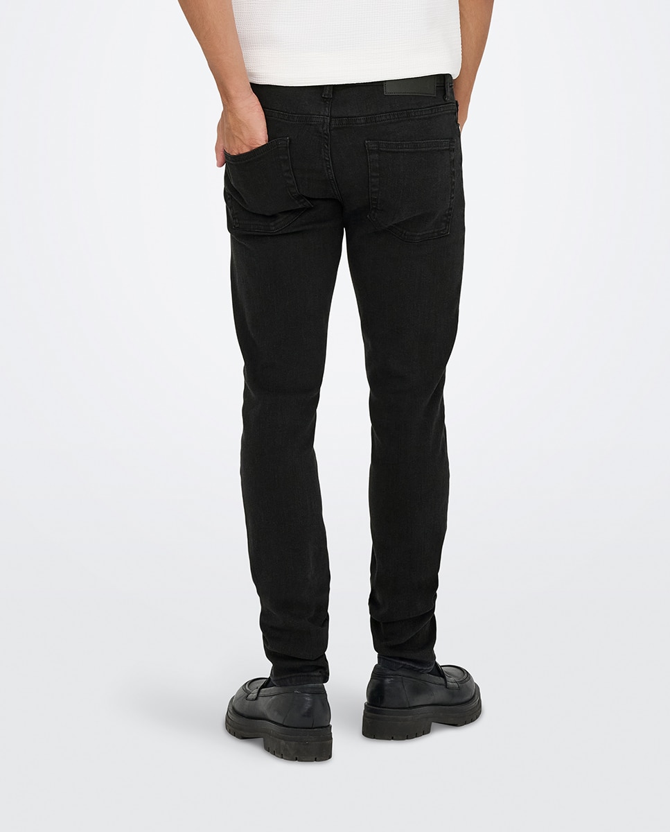 Jeans Slim Fit Preto-3