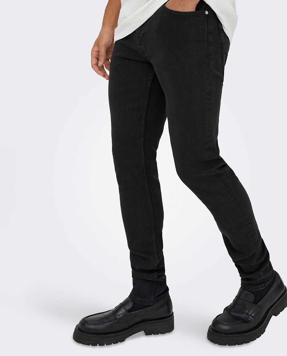 Jeans Slim Fit Preto-4