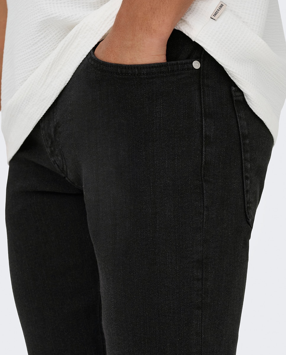 Jeans Slim Fit Preto-5
