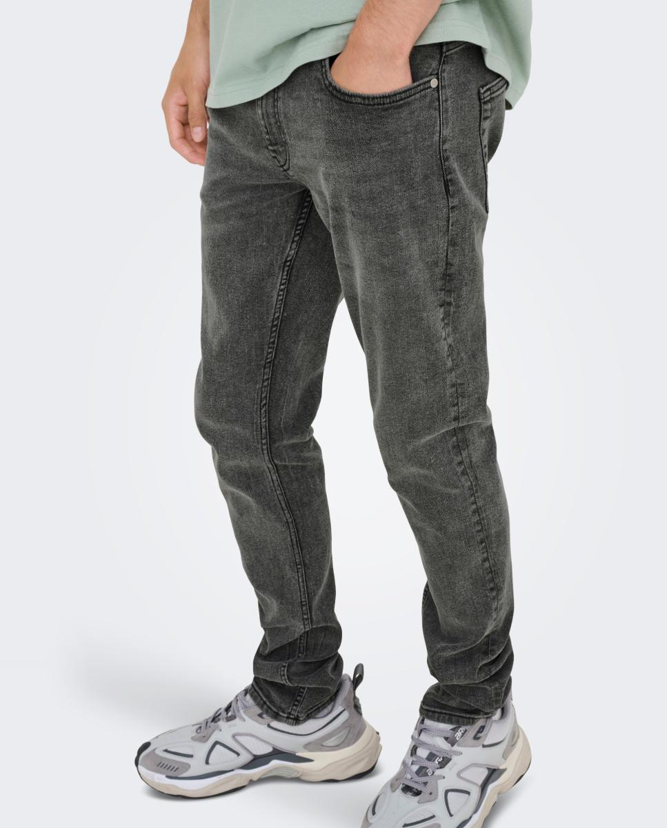 Imagen 2 de Pantalón vaquero de hombre slim fit. - Only & Sons - Gris Gris