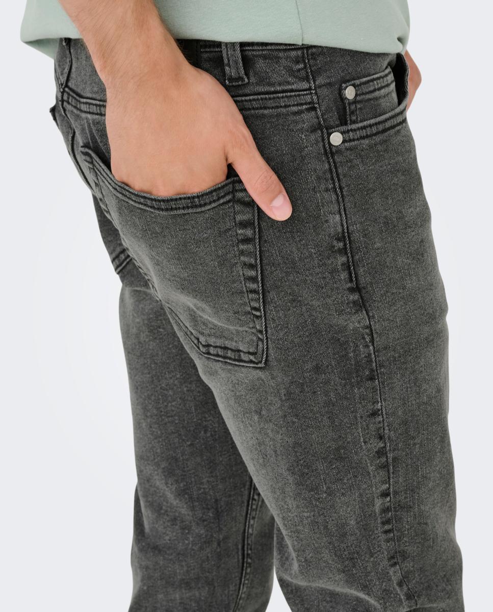 Imagen 3 de Pantalón vaquero de hombre slim fit. - Only & Sons - Gris Gris