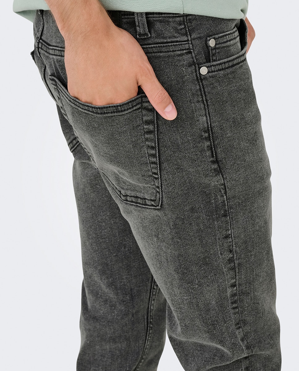 Imagen 5 de Pantalón vaquero de hombre slim fit. - Only & Sons - Gris Gris