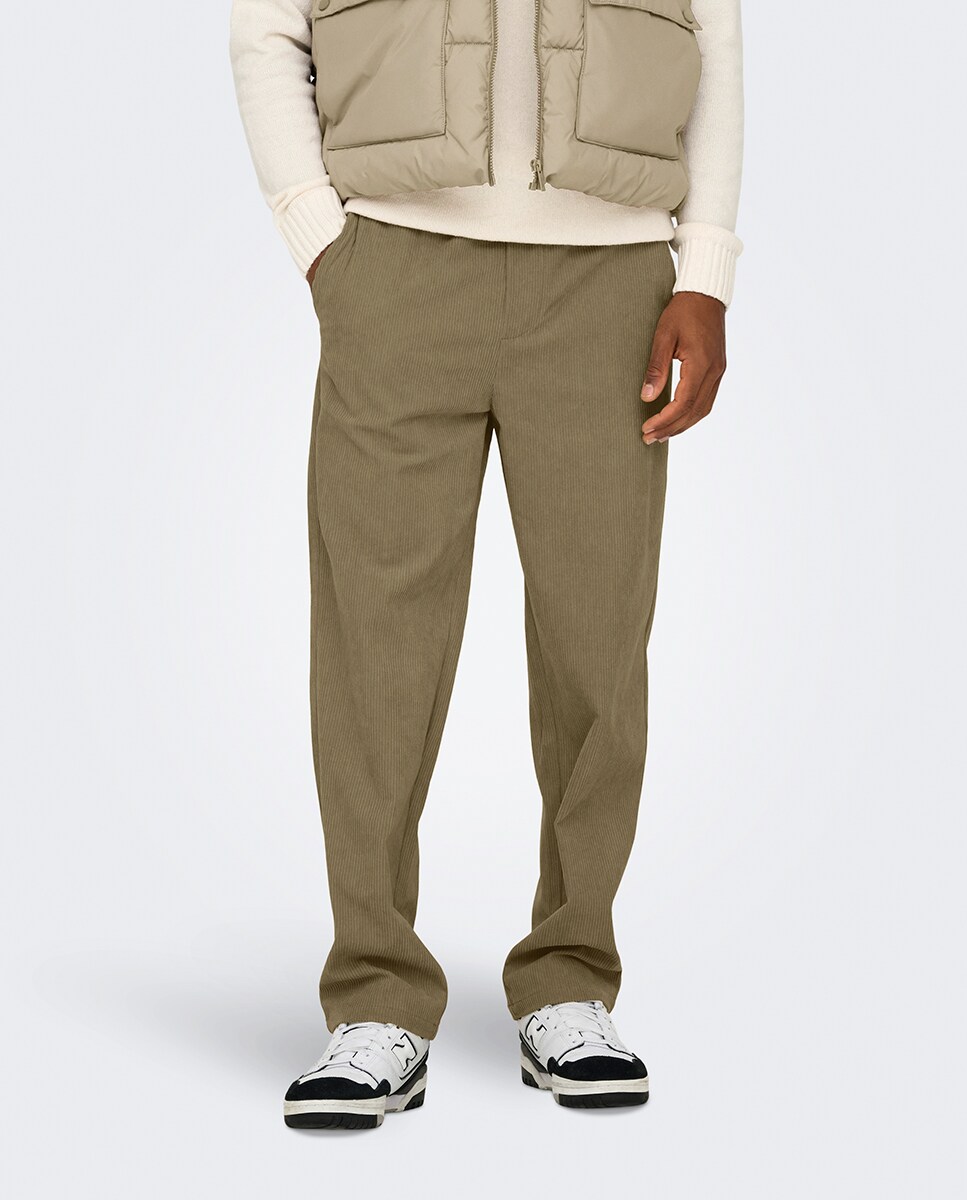 Pantalón de pana de hombre loose fit · Only Sons · El Corte Inglés