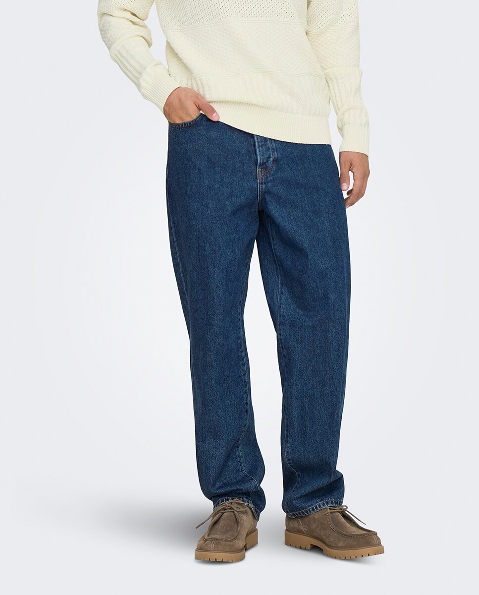 Jeans Estilo Baggy Loose fit Azul-2