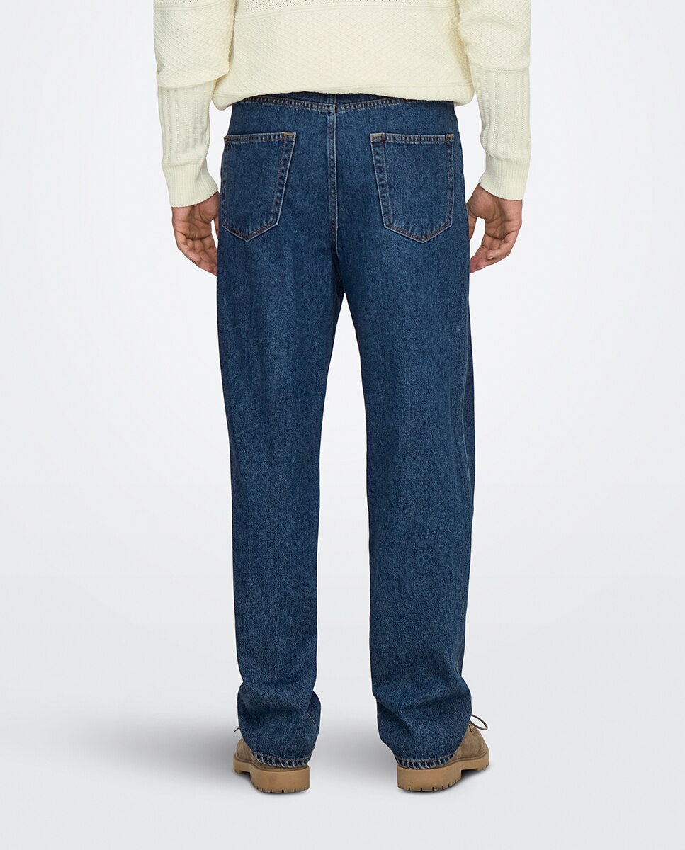 Jeans Estilo Baggy Loose fit Azul-3