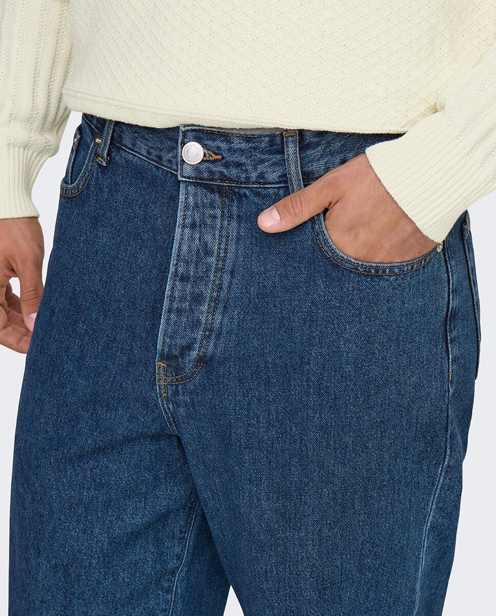 Jeans Estilo Baggy Loose fit Azul-4