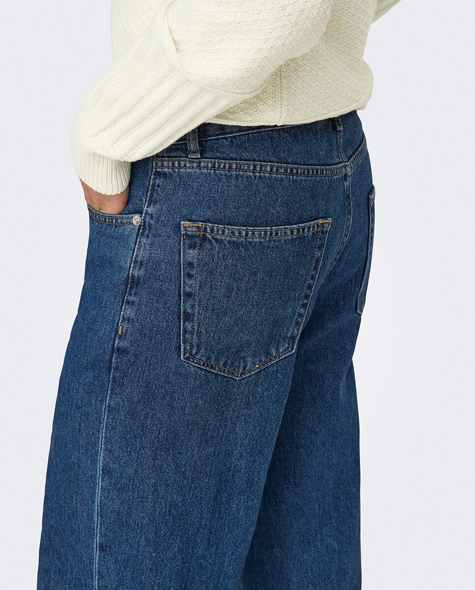 Jeans Estilo Baggy Loose fit Azul-5