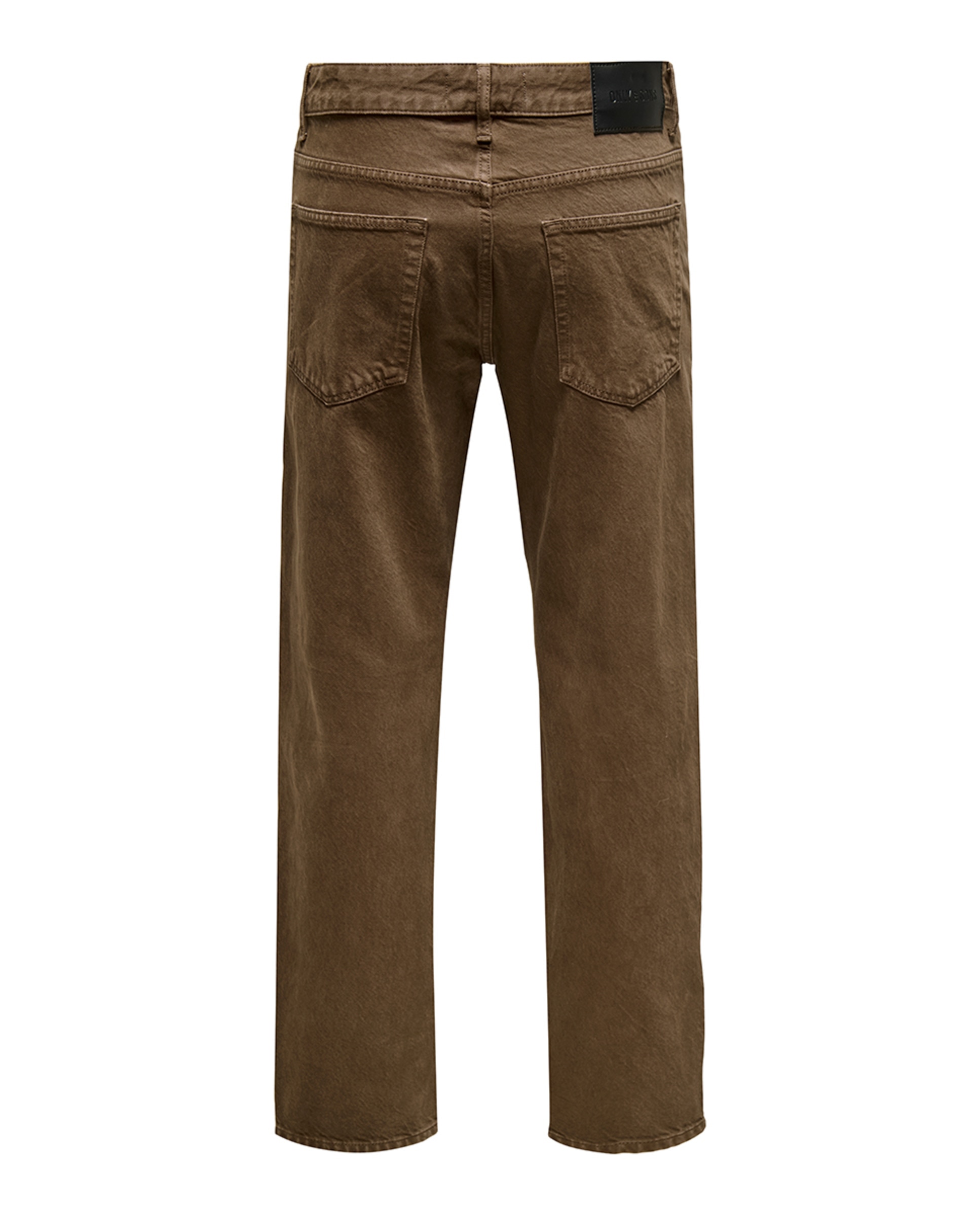 Jeans Straight Fit 100% Algodão Castanho-6