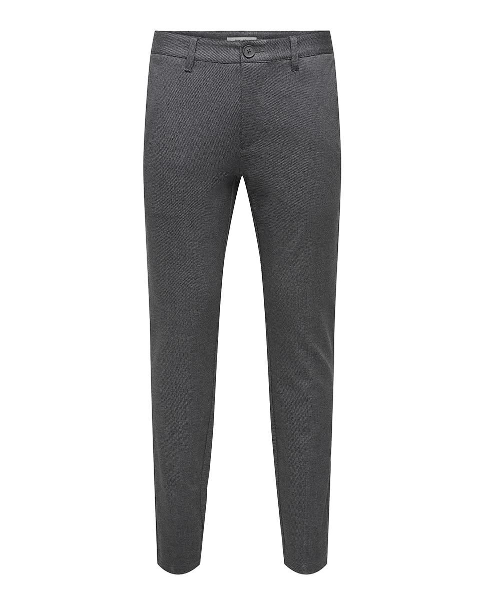 Pantalón de hombre estilo chino. Sim fit. - Only & Sons - Gris oscuro Gris oscuro-3
