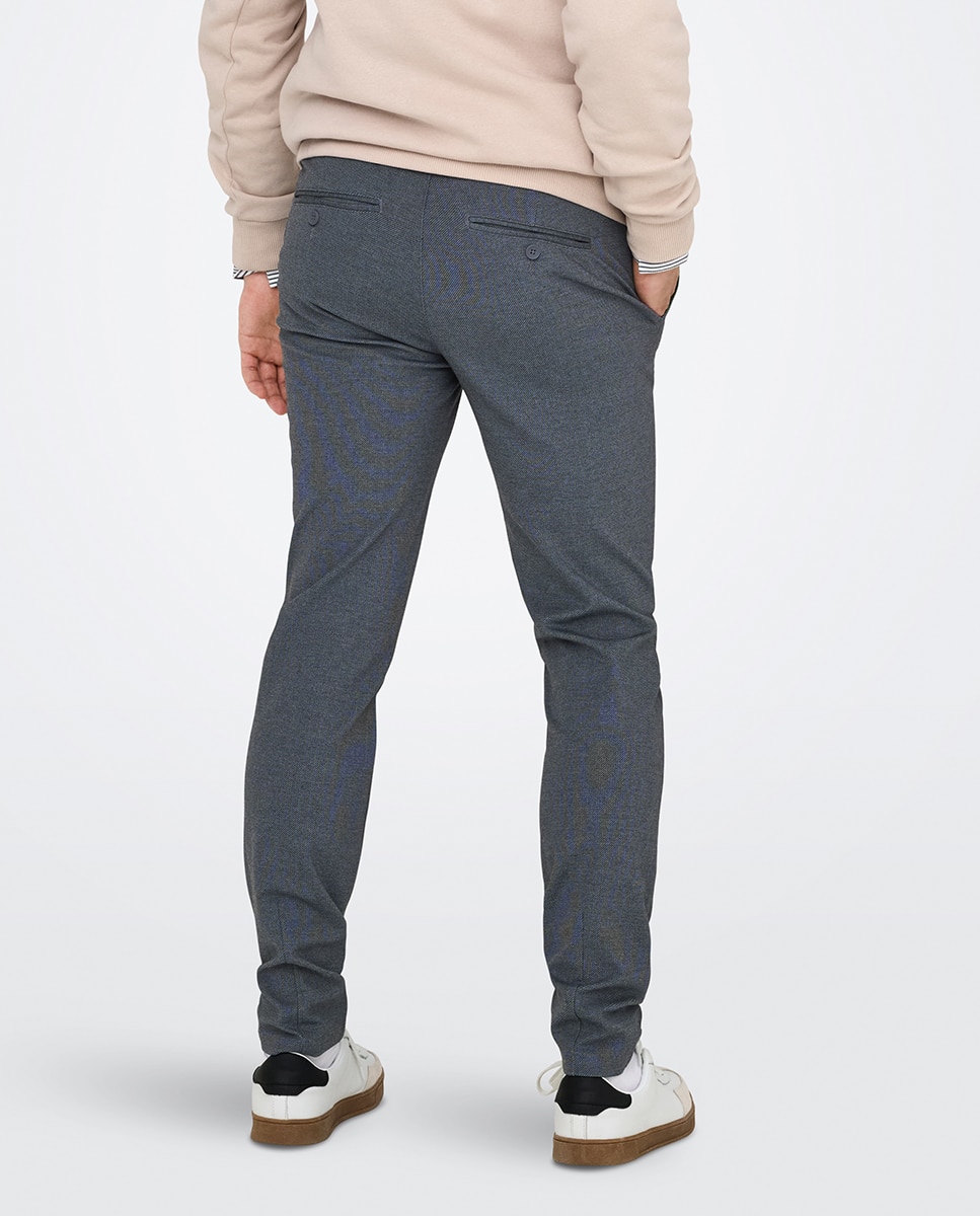 Pantalón de hombre estilo chino. Sim fit. - Only & Sons - Azul marino Azul marino-3
