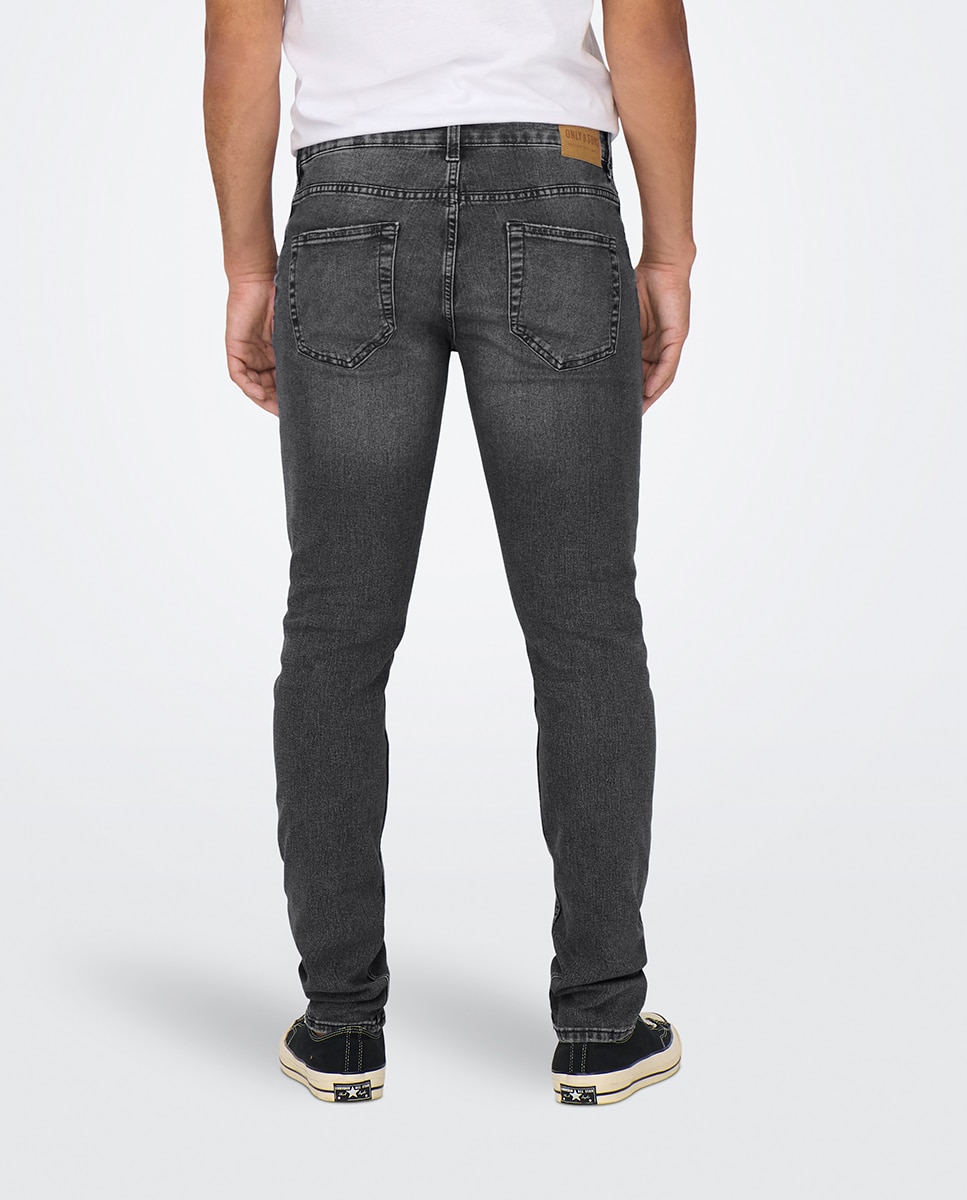 Pantalón vaquero de hombre regular fit - Only & Sons - Gris oscuro Gris oscuro-5