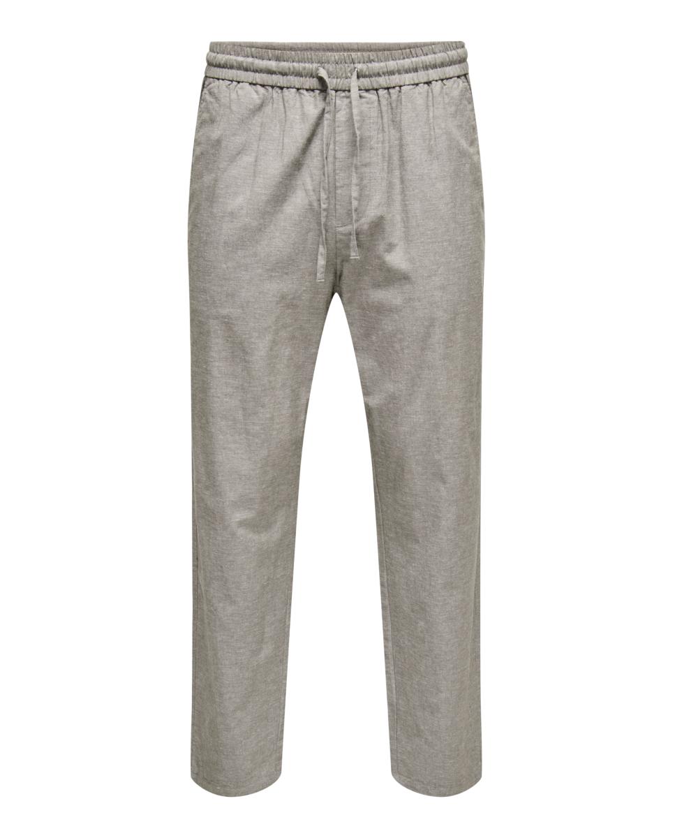 Pantalón de lino de hombre - Only & Sons - Marrón Marrón-4