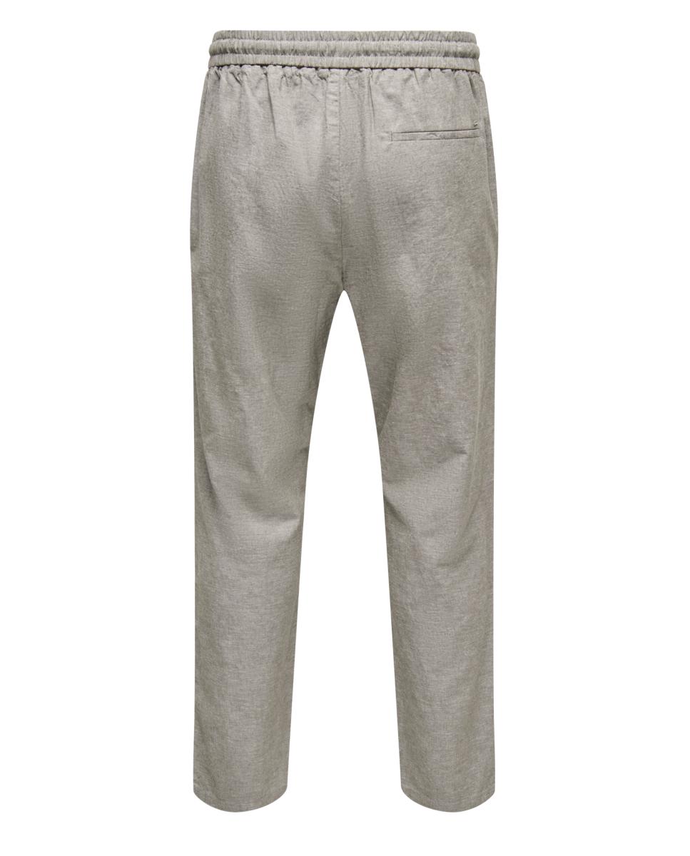 Pantalón de lino de hombre - Only & Sons - Marrón Marrón-5