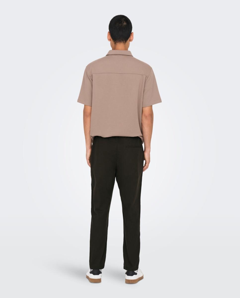 Calças de Linho Castanho-escuro-2