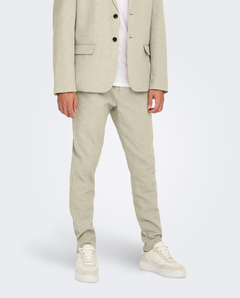 Imagem 0 de Calças Slim Fit de Algodão e Linho