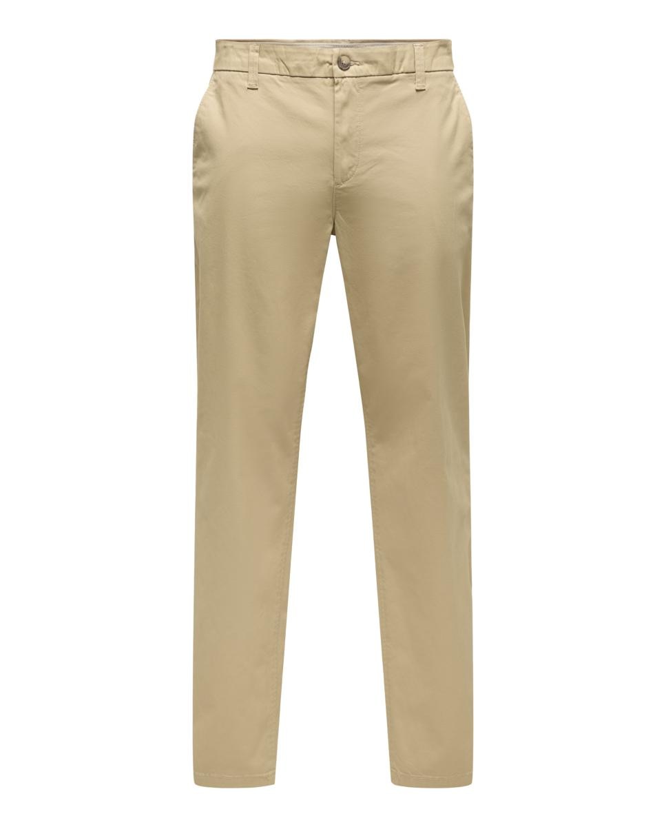Calças Chino Regular Fit Bege-4