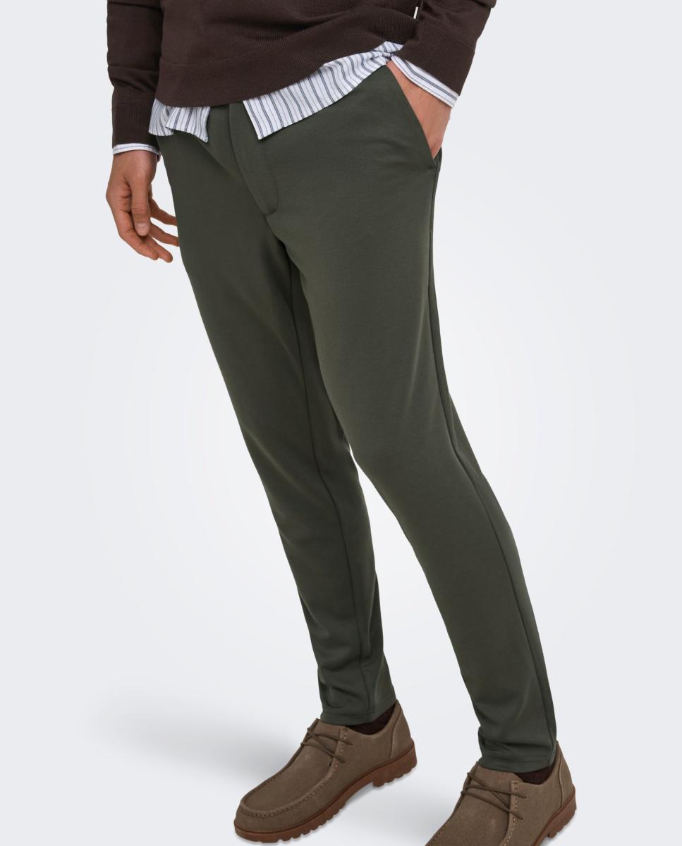Calças Formais Slim Fit Cinzento-2