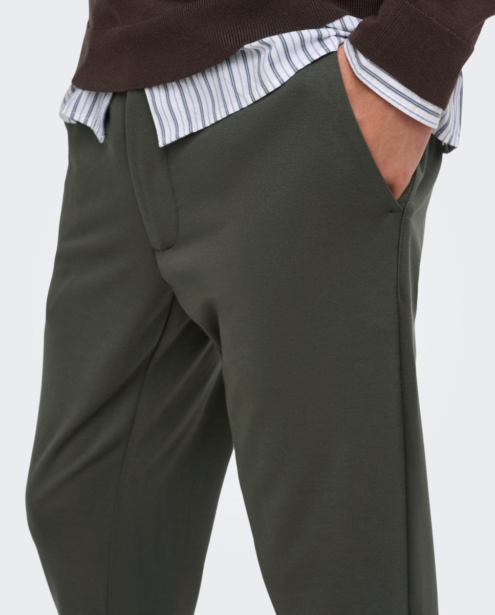 Calças Formais Slim Fit Cinzento-3
