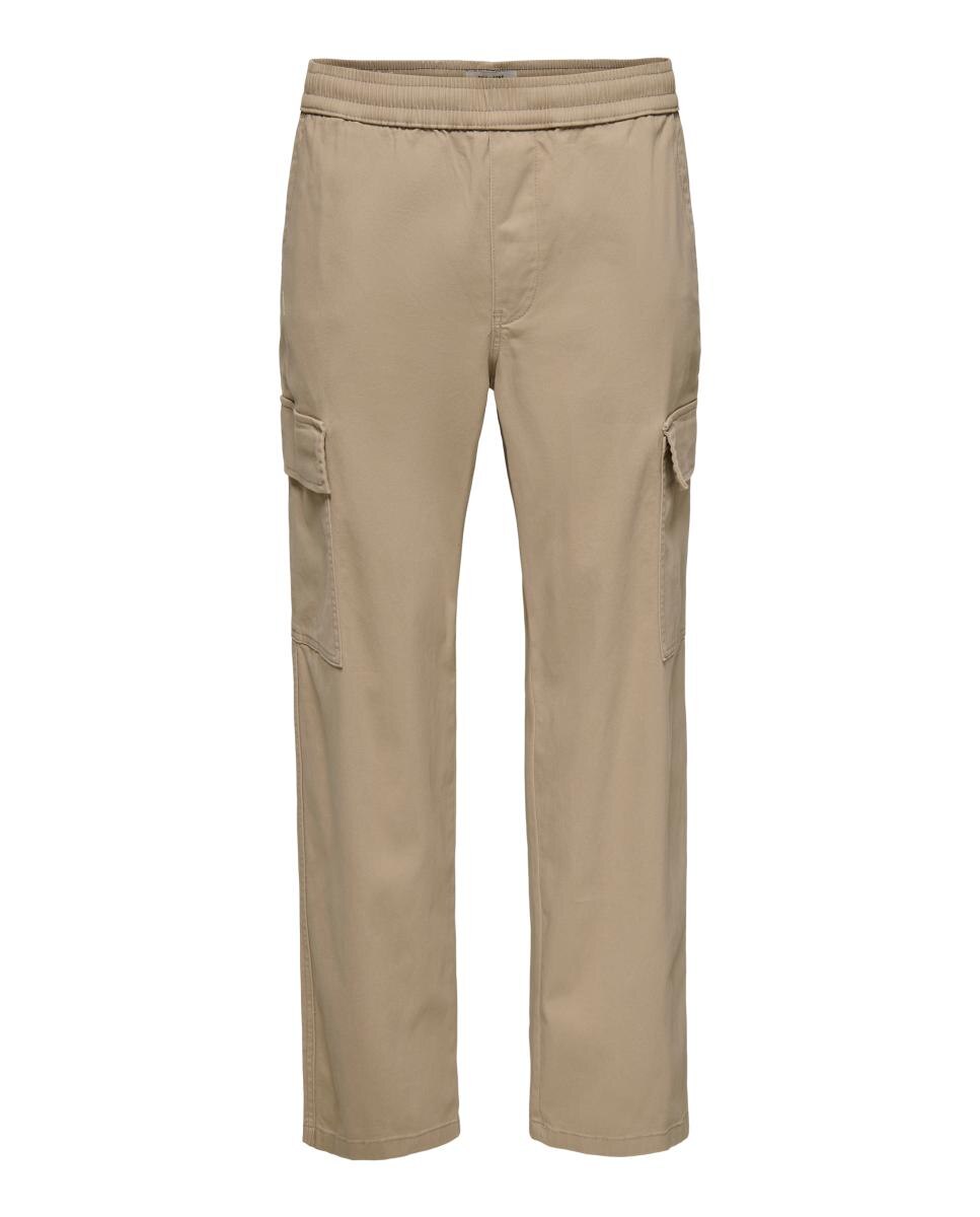 Pantalón de hombre cargo con cinturilla elástica - Only & Sons - Gris Gris-3
