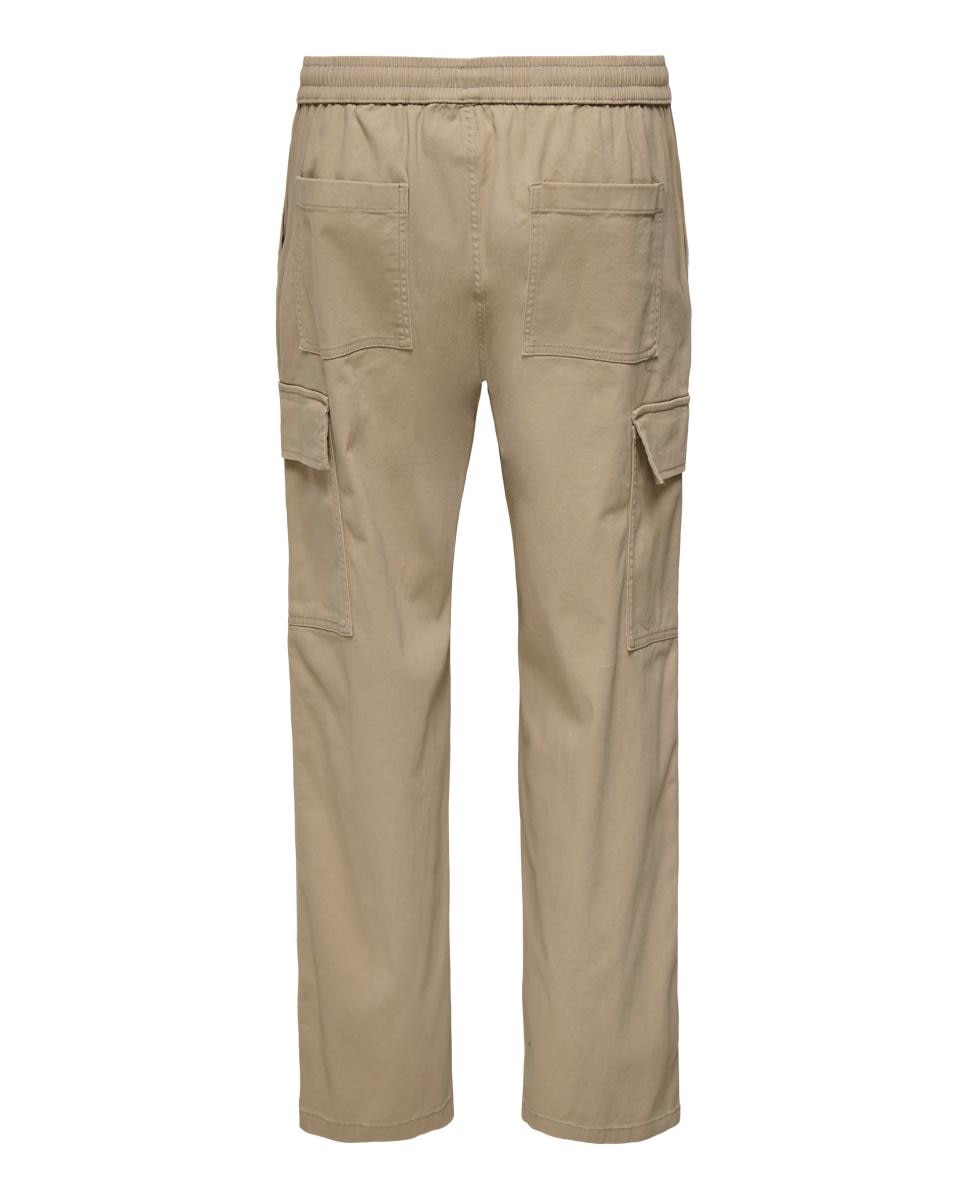 Pantalón de hombre cargo con cinturilla elástica - Only & Sons - Gris Gris-4