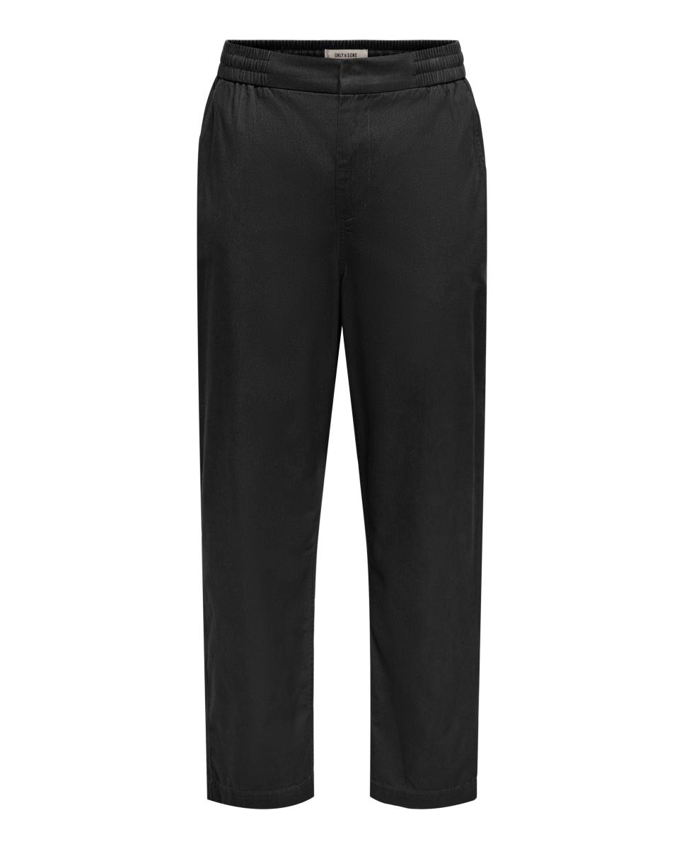 Pantalón largo de hombre con cinturilla elástica - Only & Sons - Negro Negro-2