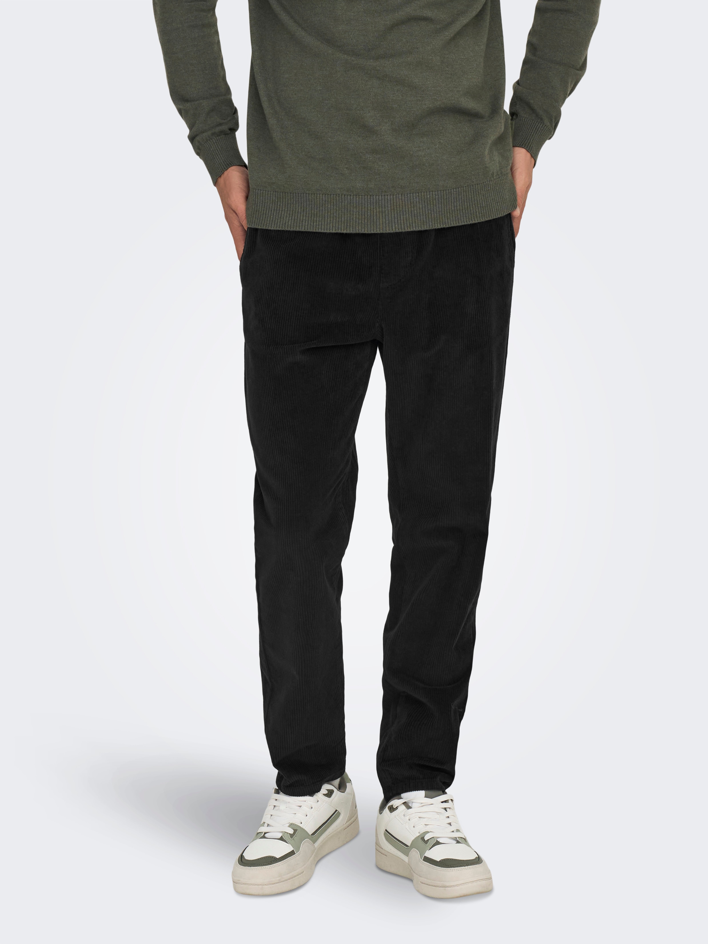 Pantalón de pana de hombre - Only & Sons - Negro Negro-2