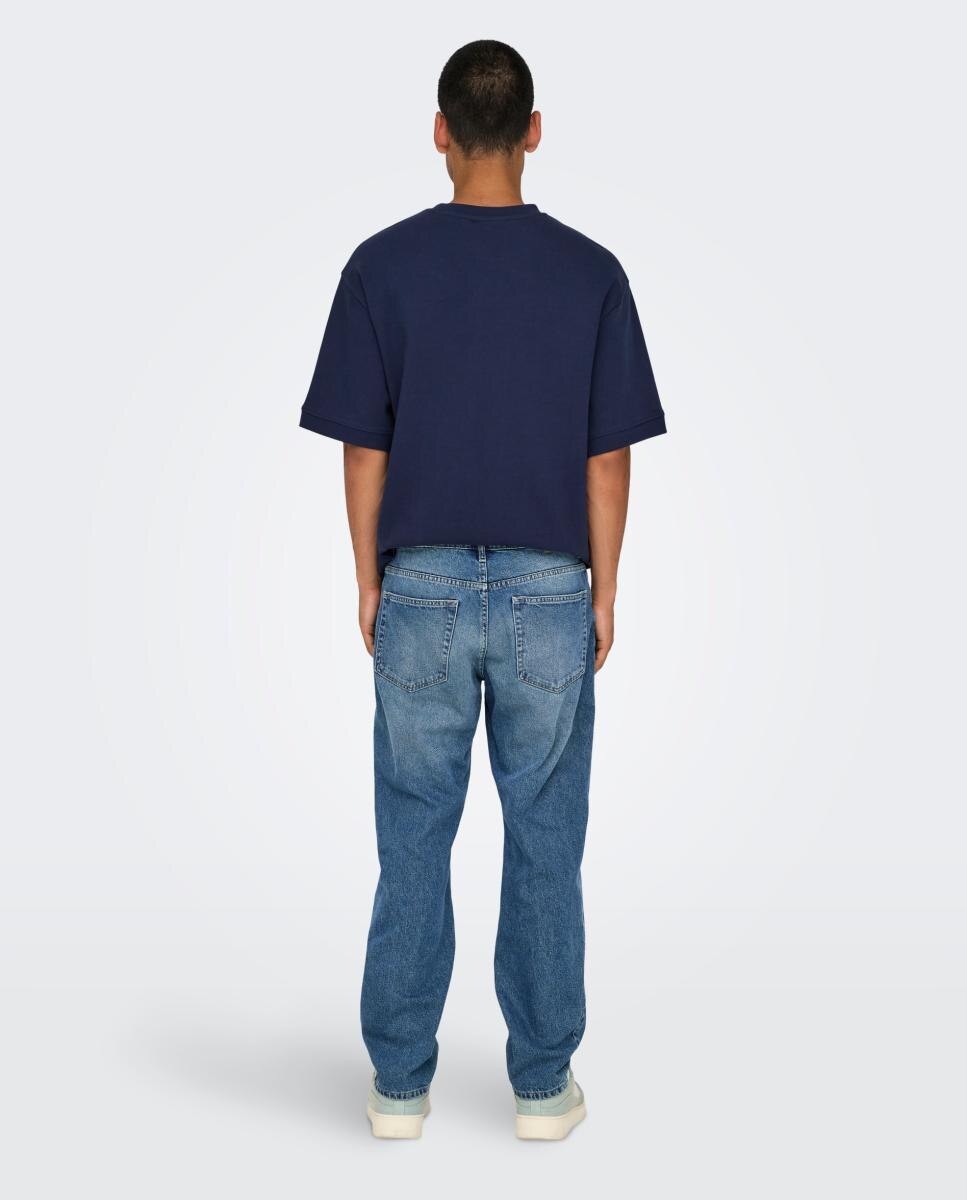 Jeans Direitas de Homem Azul-índigo-2