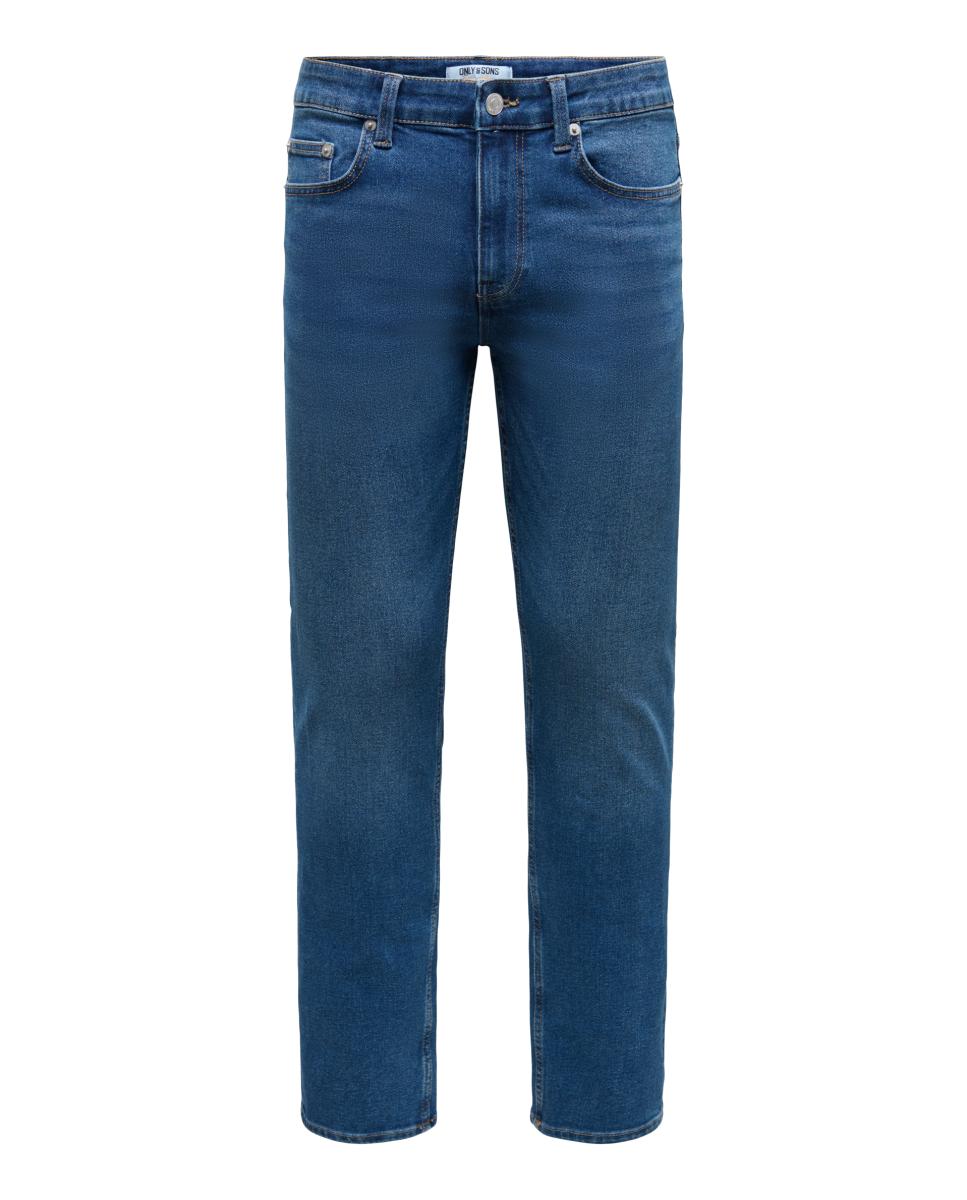 Jeans Direitas de Homem Azul-índigo-4