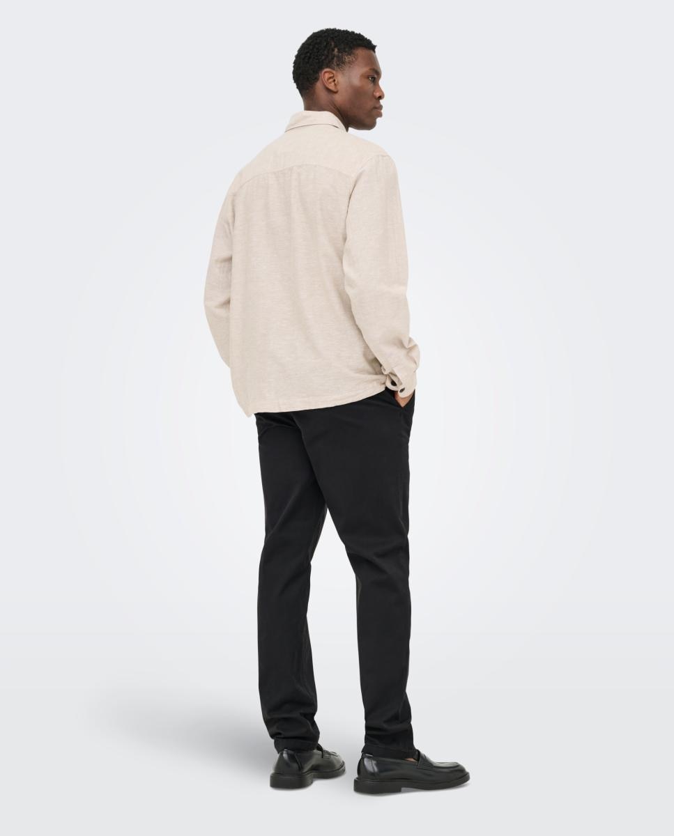 Calças Chino Regular Fit Preto-4