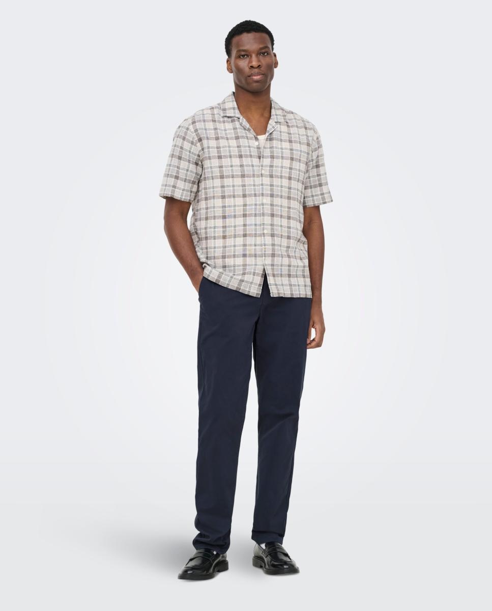 Calças Chino Regular Fit Azul-marinho-2