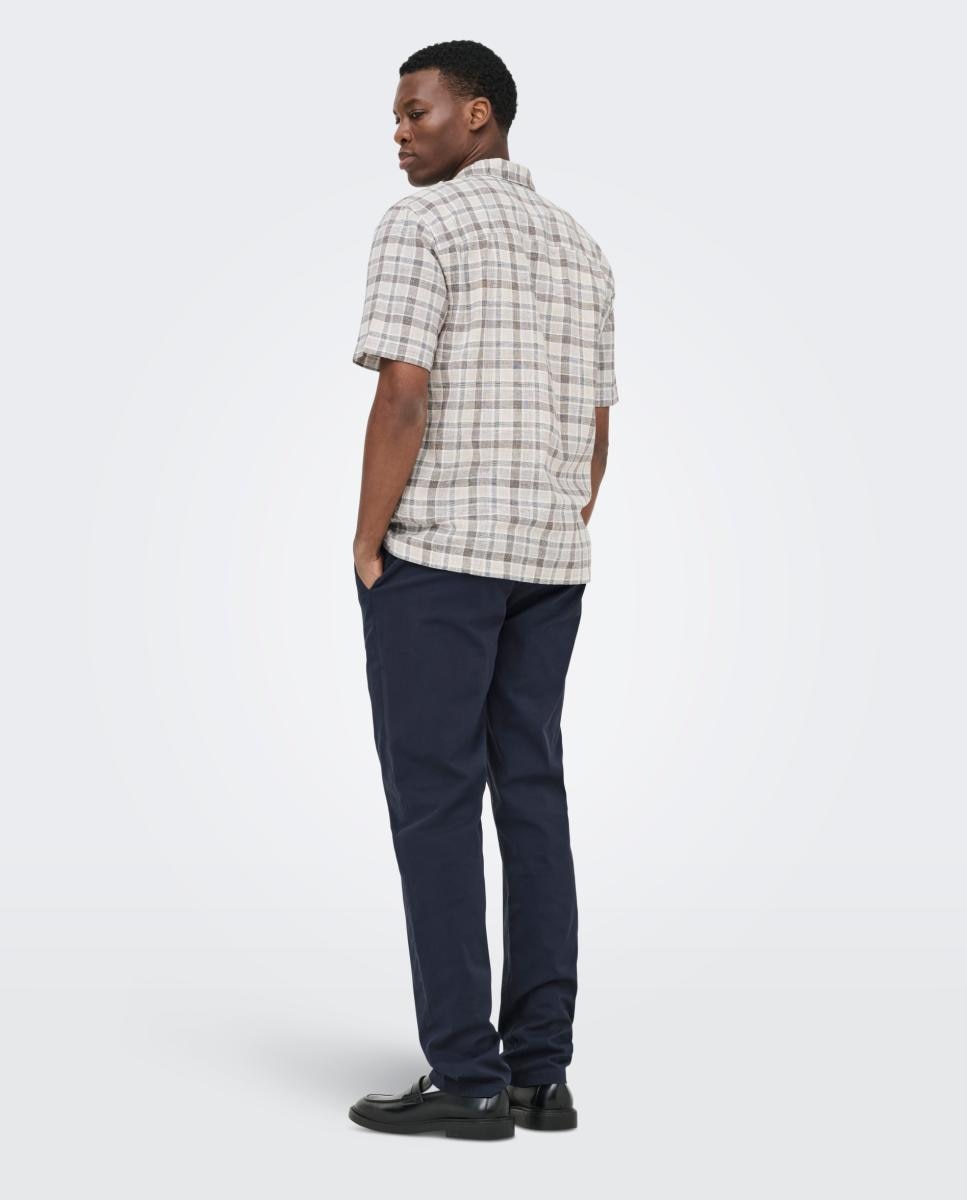 Calças Chino Regular Fit Azul-marinho-4