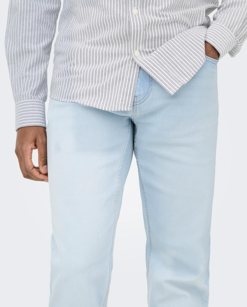 Pantalón vaquero de hombre regular fit - Only & Sons - Azul claro Azul claro-4